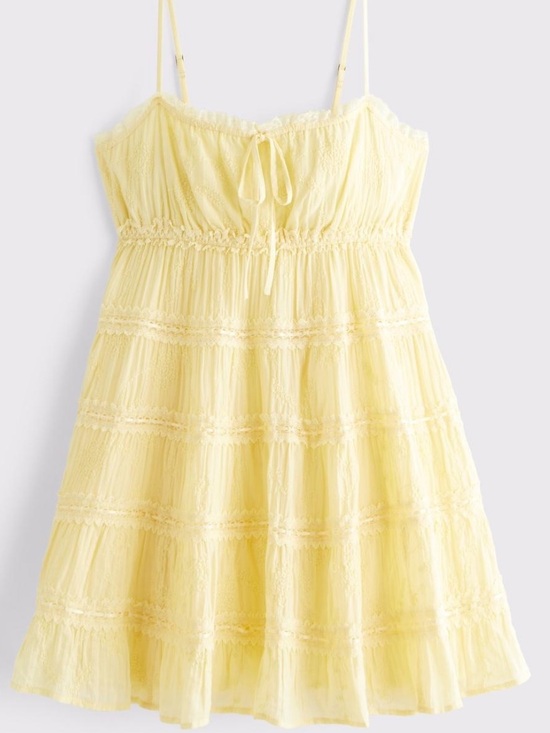 Abercrombie & Fitch Dresses & Skirts - Abercrombie Butter Yellow Lace Mini Dress